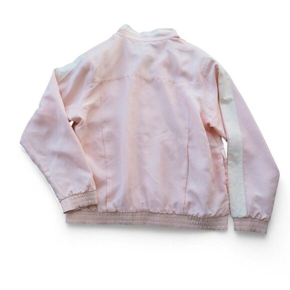 Hunt Club Vintage 80s 90s Silk Full Zip Jacket Pale Pink / Cream Women's M - Picture 2 of 8